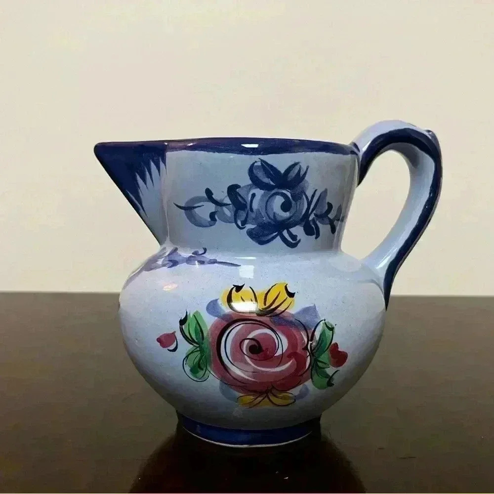 Grannycore Blue Vintage Floral Pitcher